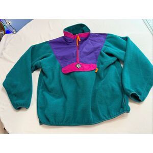 Woolrich Vintage Blue Colorblock Fleece Pullover Size Large